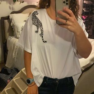 Anthropologie leopard textured shirt